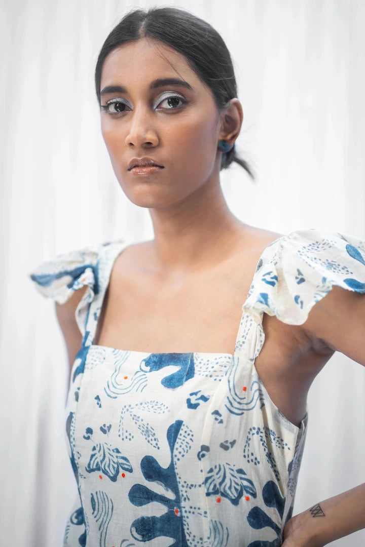 Ilamra hand block printed sustainably made naturally dyed bodycon dress