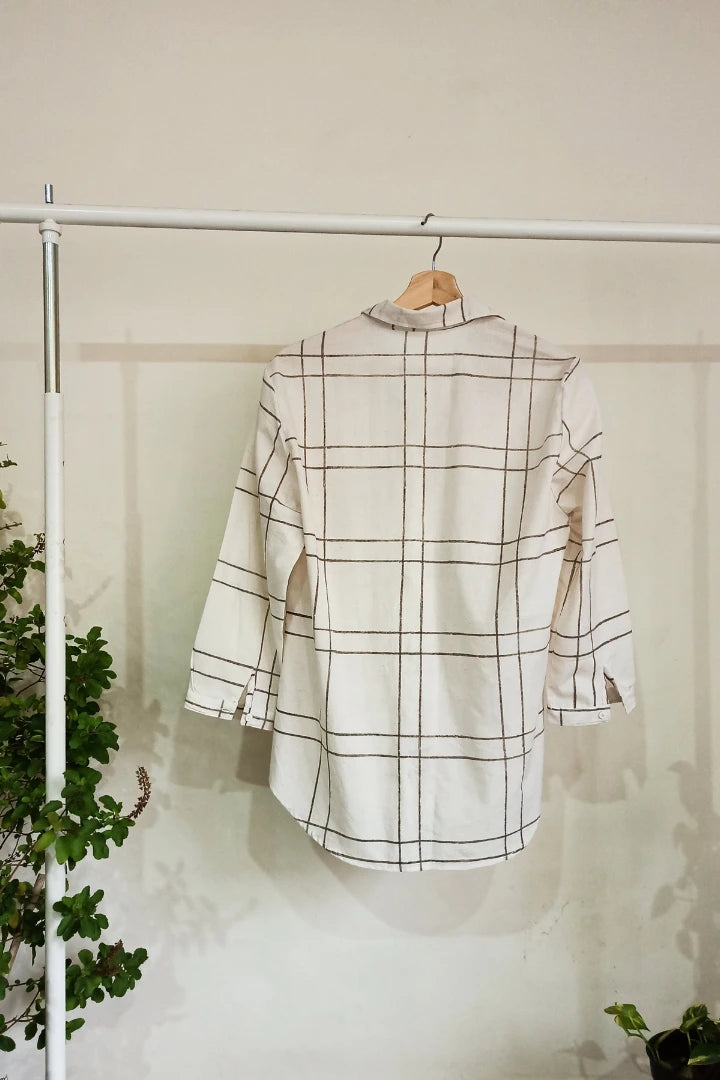 Ilamra kalamkari craft hand block printed organic cotton Black and Off-white cool shirt and pants co-ord set