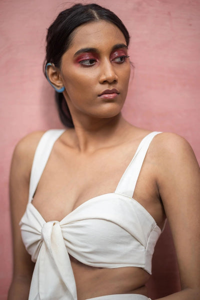 Classic White Tie-up Bralette
