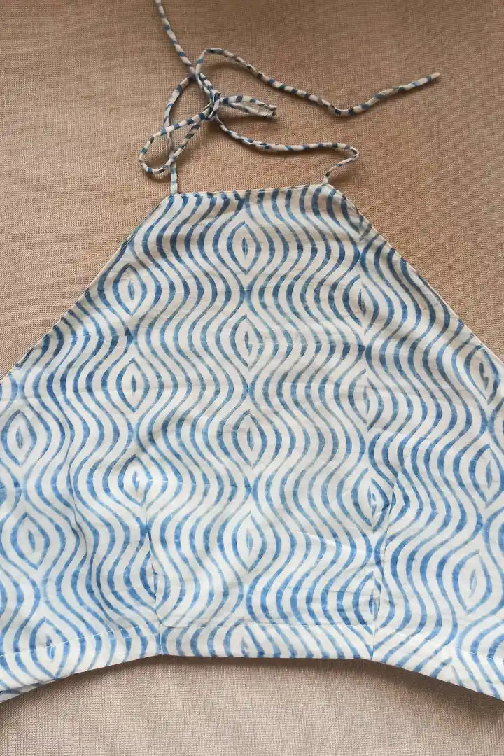 Blue Very wavy Halter Top