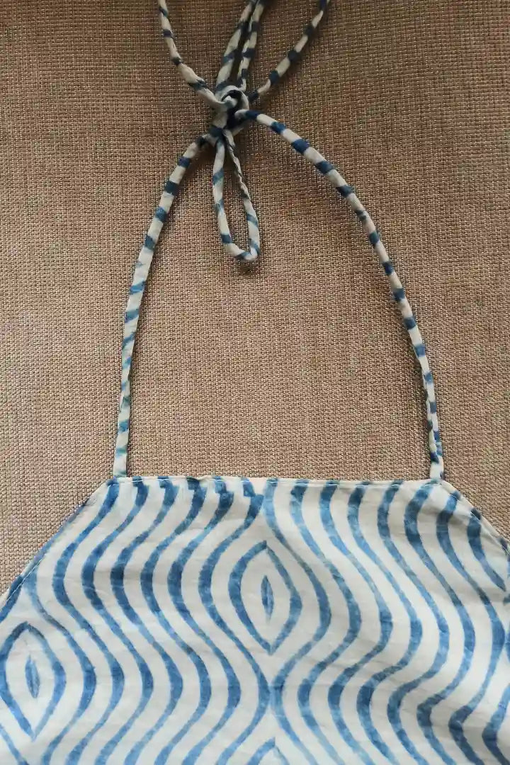 Blue Very wavy Halter Top