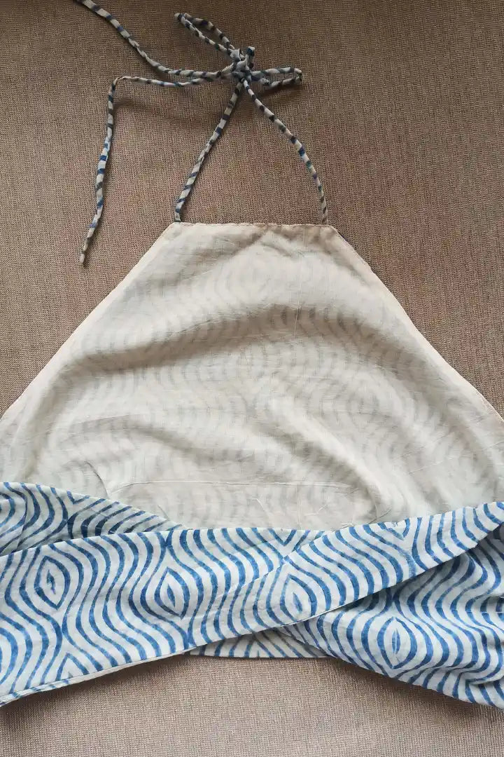 Blue Very wavy Halter Top