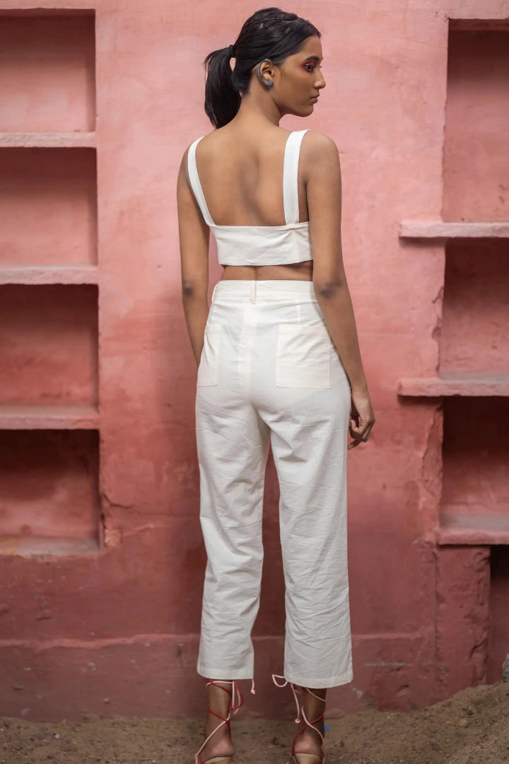 Ilamra sustainable clothing organic cotton white pants
