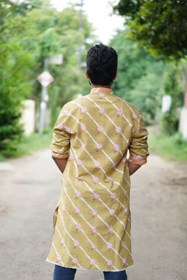 Green Nutmeg Print Kurta