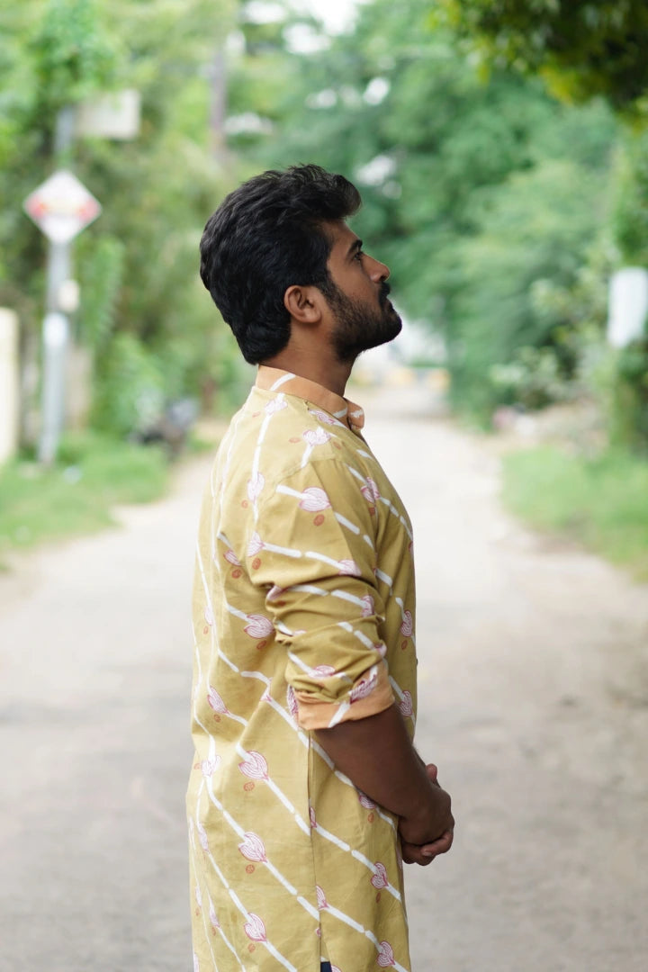 Green Nutmeg Print Kurta