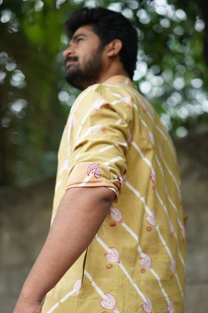 Green Nutmeg Print Kurta