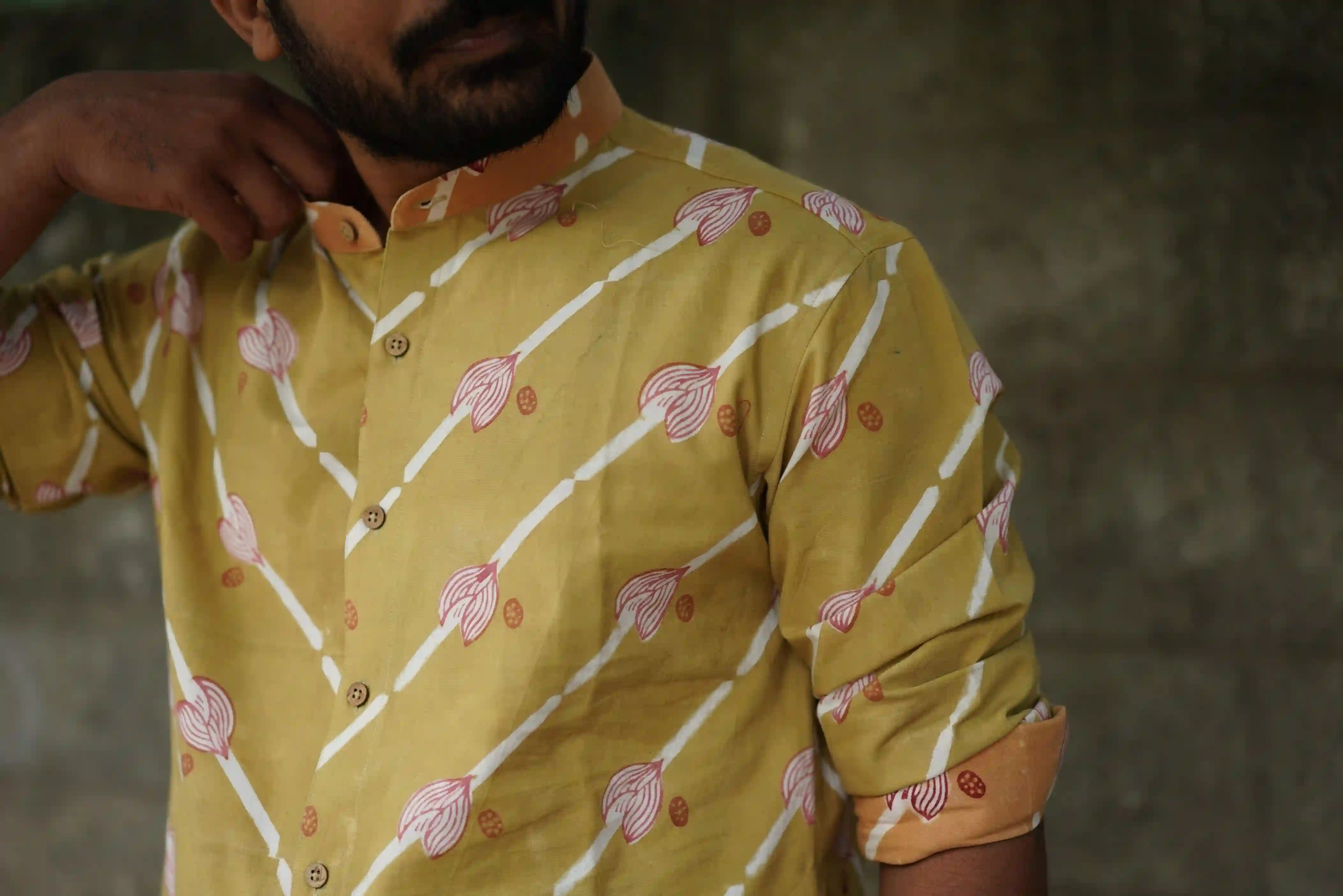 Green Nutmeg Print Kurta