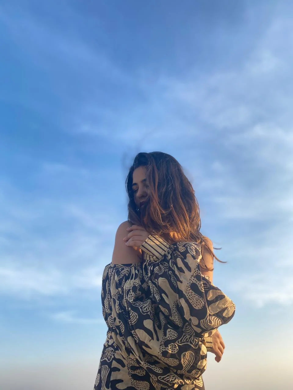 Ilamra kalamkari craft hand block printed organic cotton black and beige dress