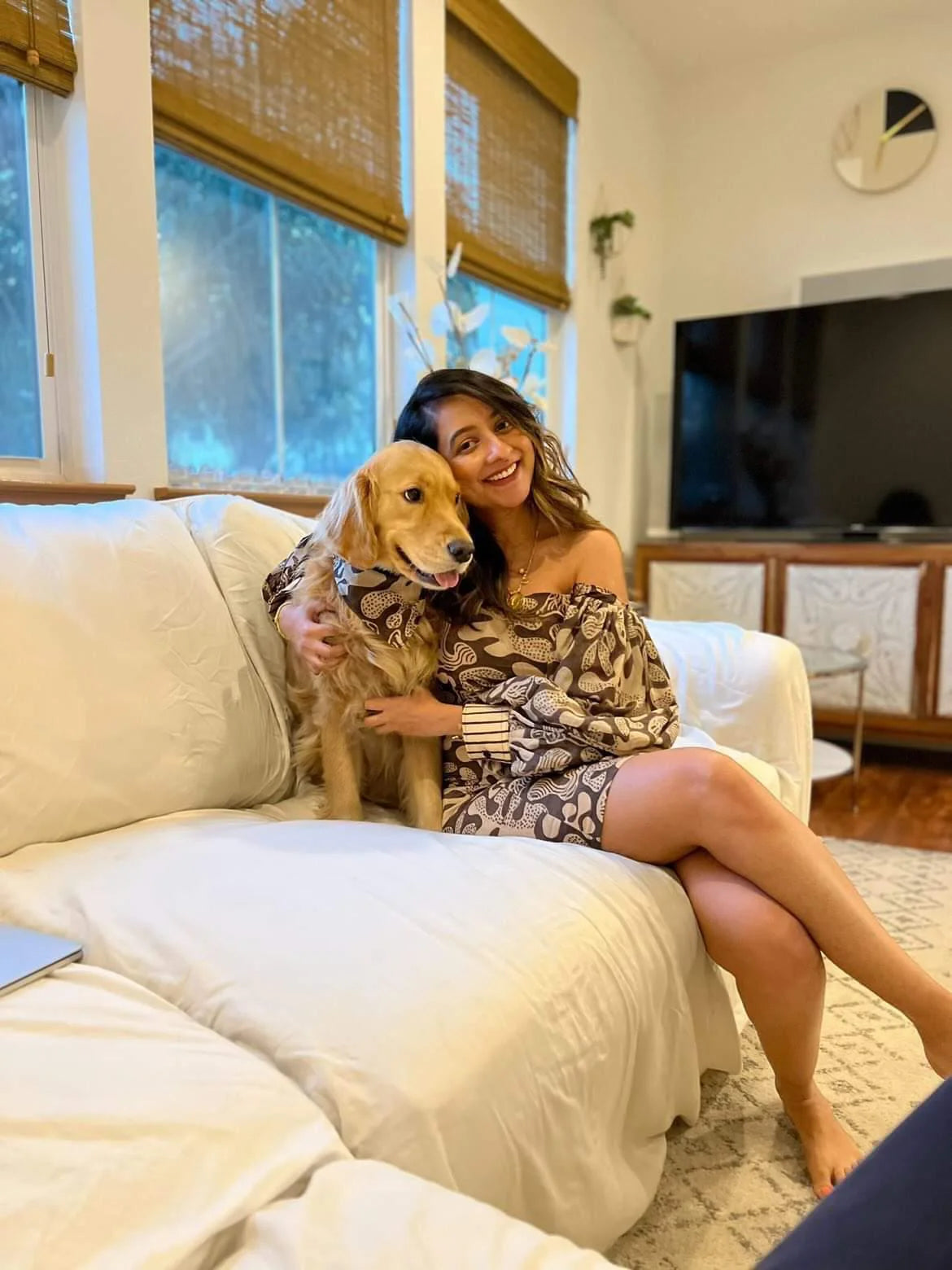 Ilamra kalamkari craft hand block printed organic cotton black and beige dress