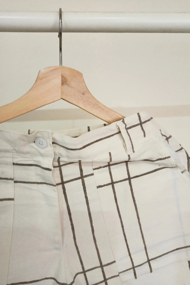 Ilamra kalamkari craft hand block printed organic cotton Black and Off-white cool shirt and pants co-ord set